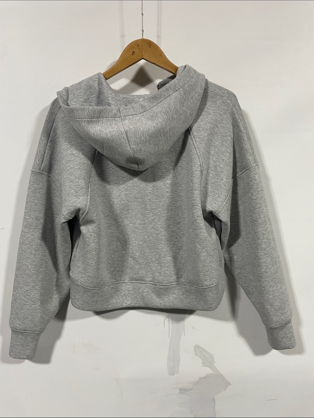 Light Gray Zip-Up Hooded Sweatshirt Jacket - Picture 3 of 3